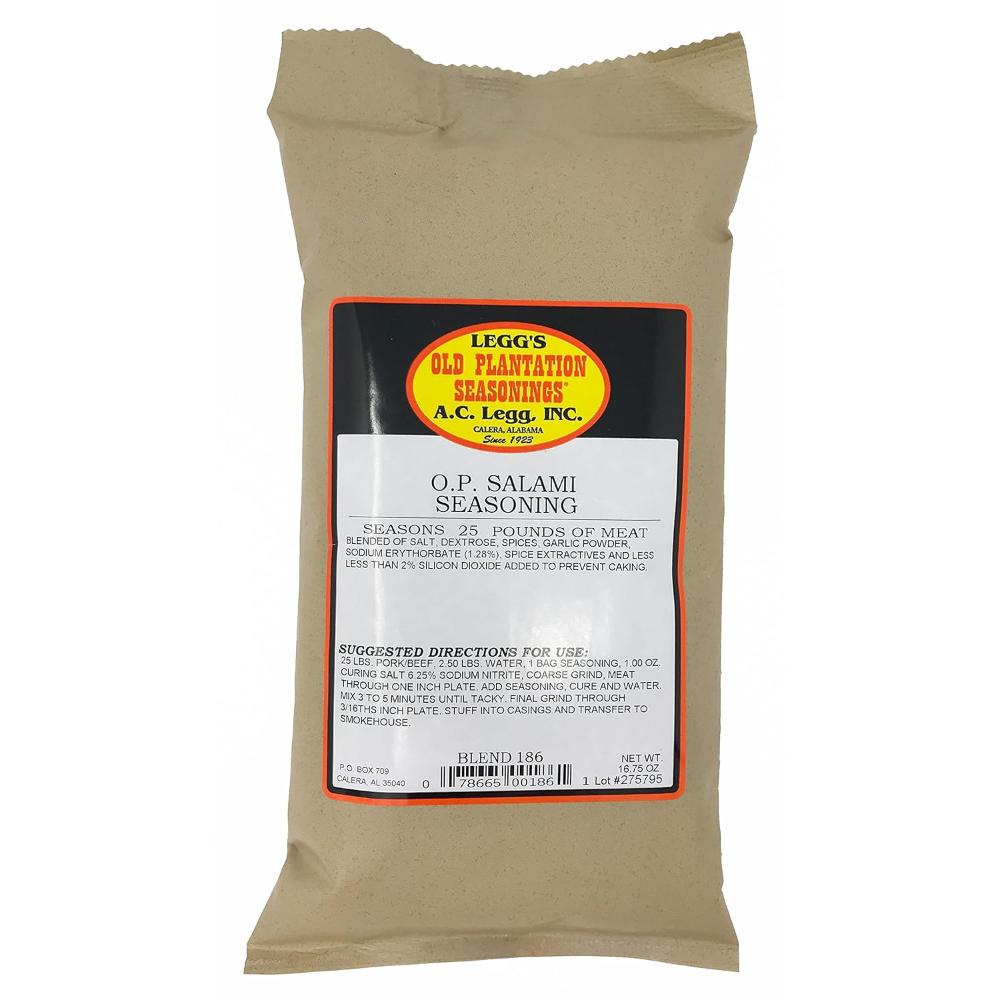 A.C. Legg OP Salami Seasoning w/ Cure, 16.75 oz.