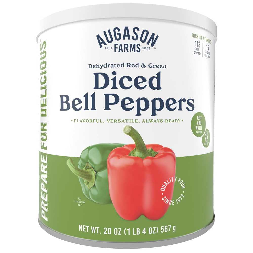 Augason Farms Diced Red & Green Bell Peppers Can