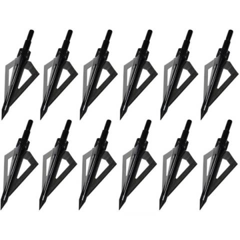12-Pack Sinbadteck 3-Blade Hunting Broadheads, 100 Grain