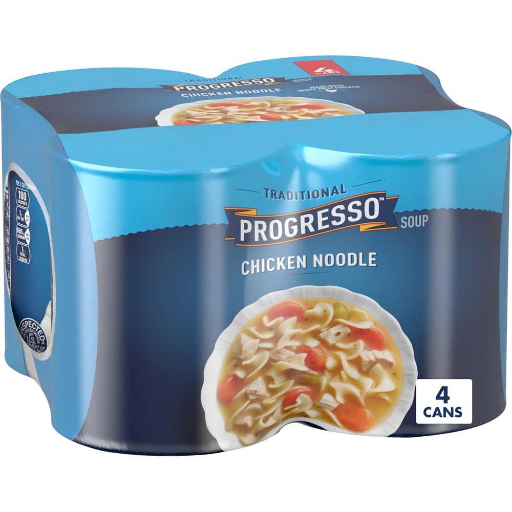 4-Pack Progresso Traditional Chicken Noodle Soup, 19 oz.