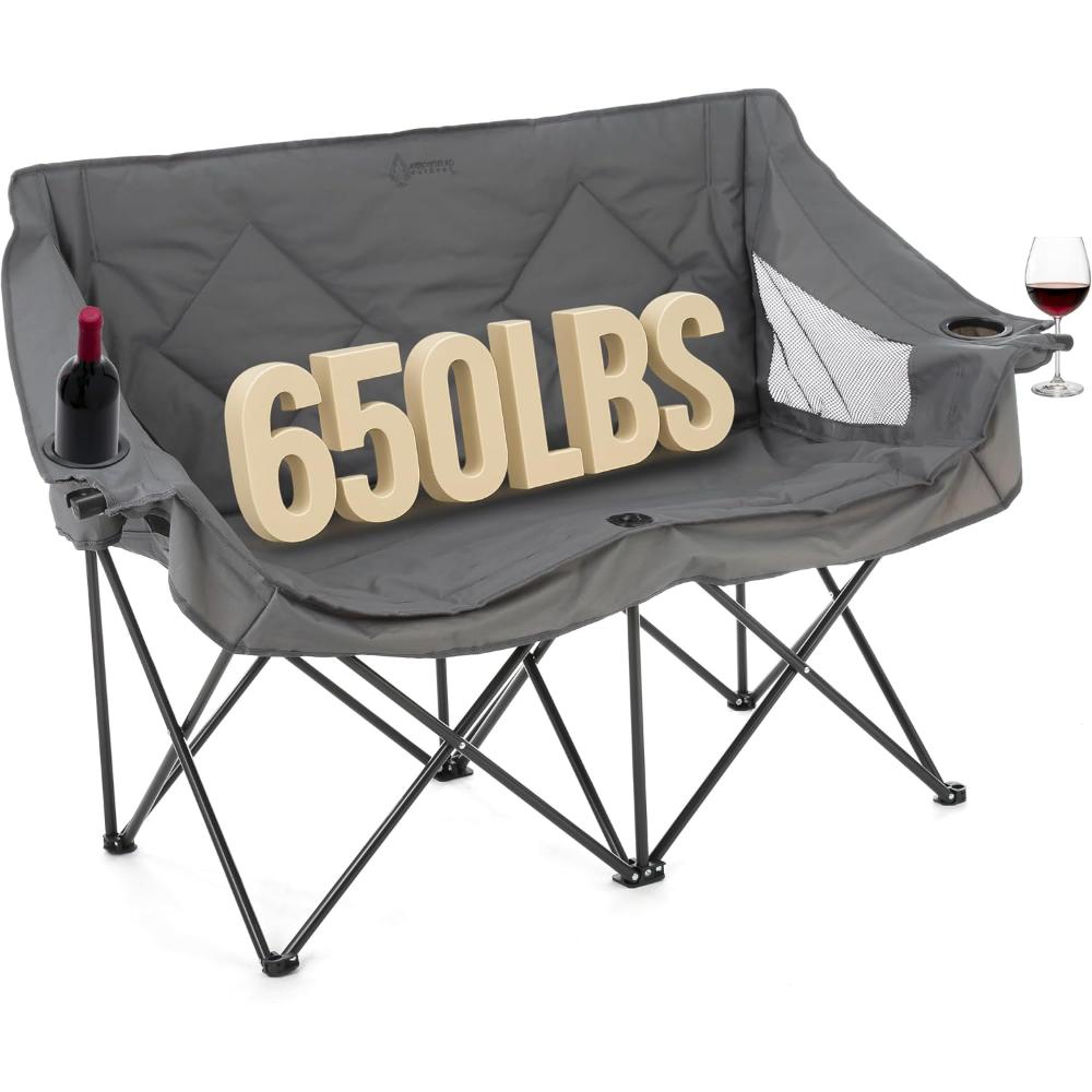 Arrowhead Outdoor Double Camping Chair Loveseat (Various Colors)
