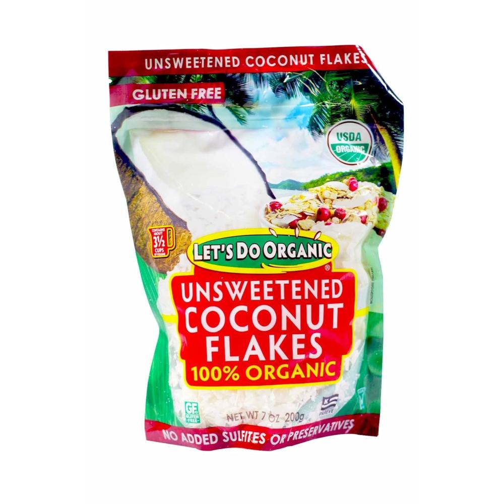 12-Pack Let's Do Organic Unsweetened Coconut Flakes, 7 oz.
