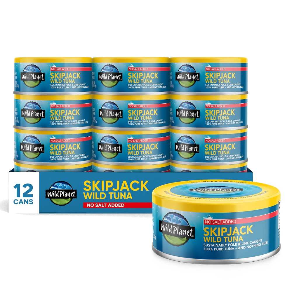 12-Pack Wild Planet Skipjack Wild Tuna, 5 oz.