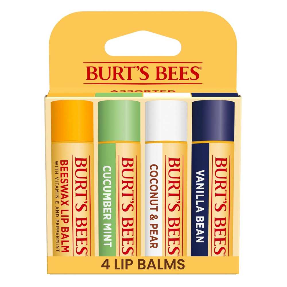 4-Pack Burt's Bees Beeswax Natural Lip Balm