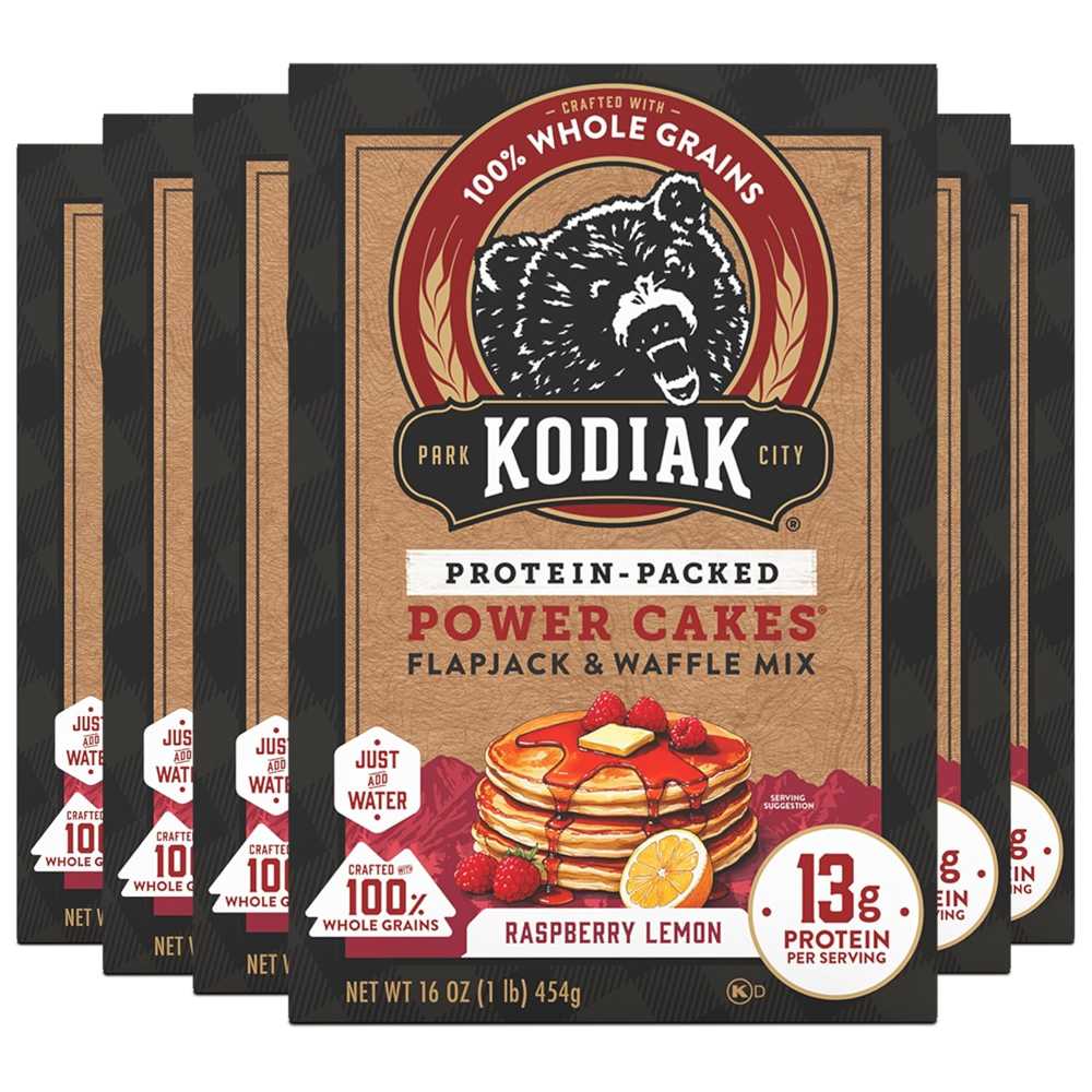 6-Pack Kodiak Cakes Protein-Packed Pancake & Waffle Mix, 16 oz. (Raspberry Lemon)