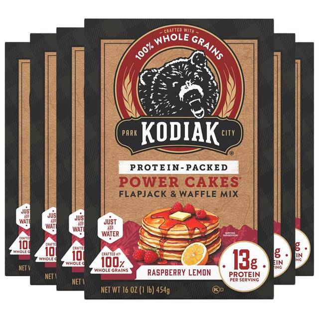6-Pack Kodiak Cakes Protein-Packed Pancake & Waffle Mix, 16 oz. (Raspberry Lemon)