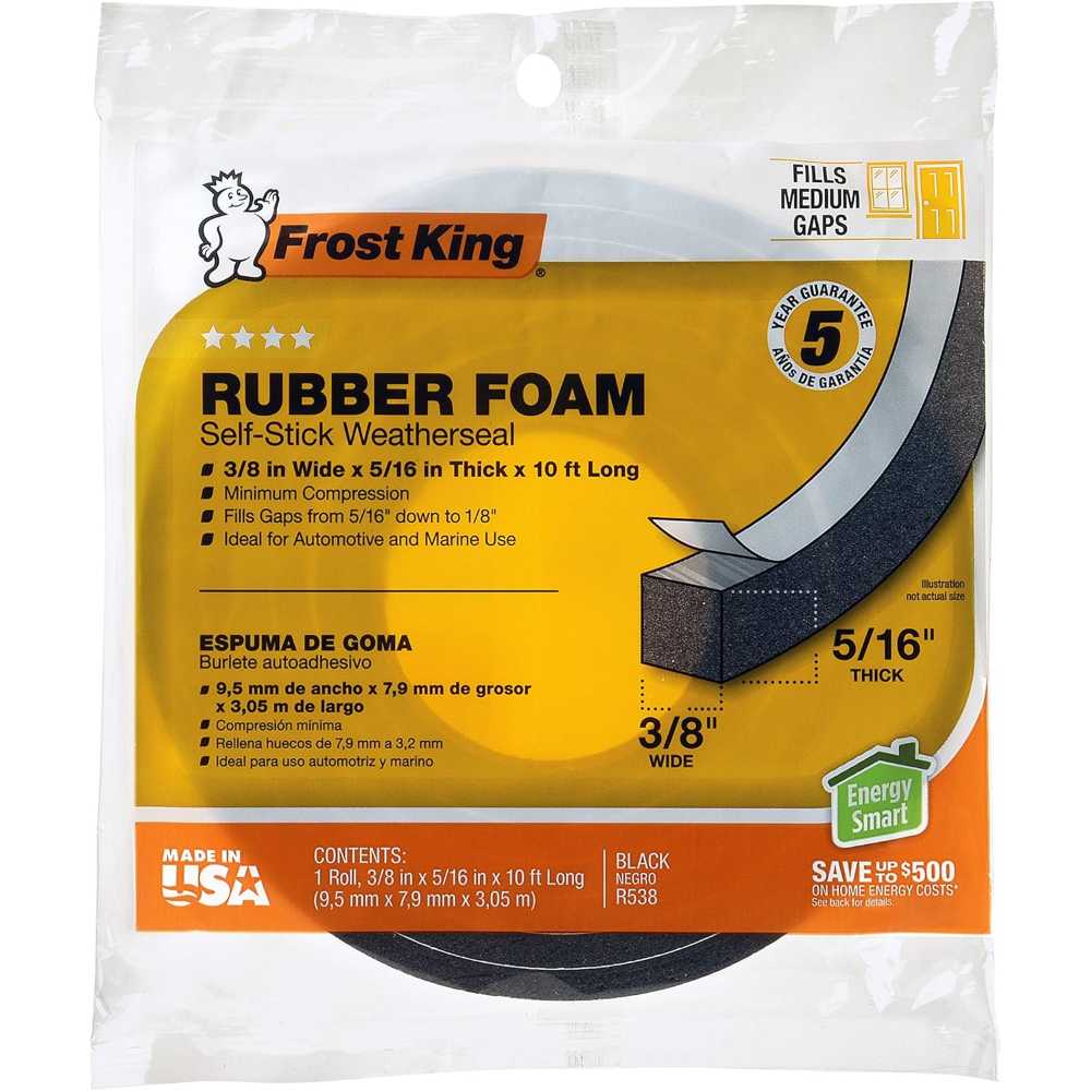 Frost King Self-Stick Rubber Foam Weatherseal (3/8" x 5/16" x 10')