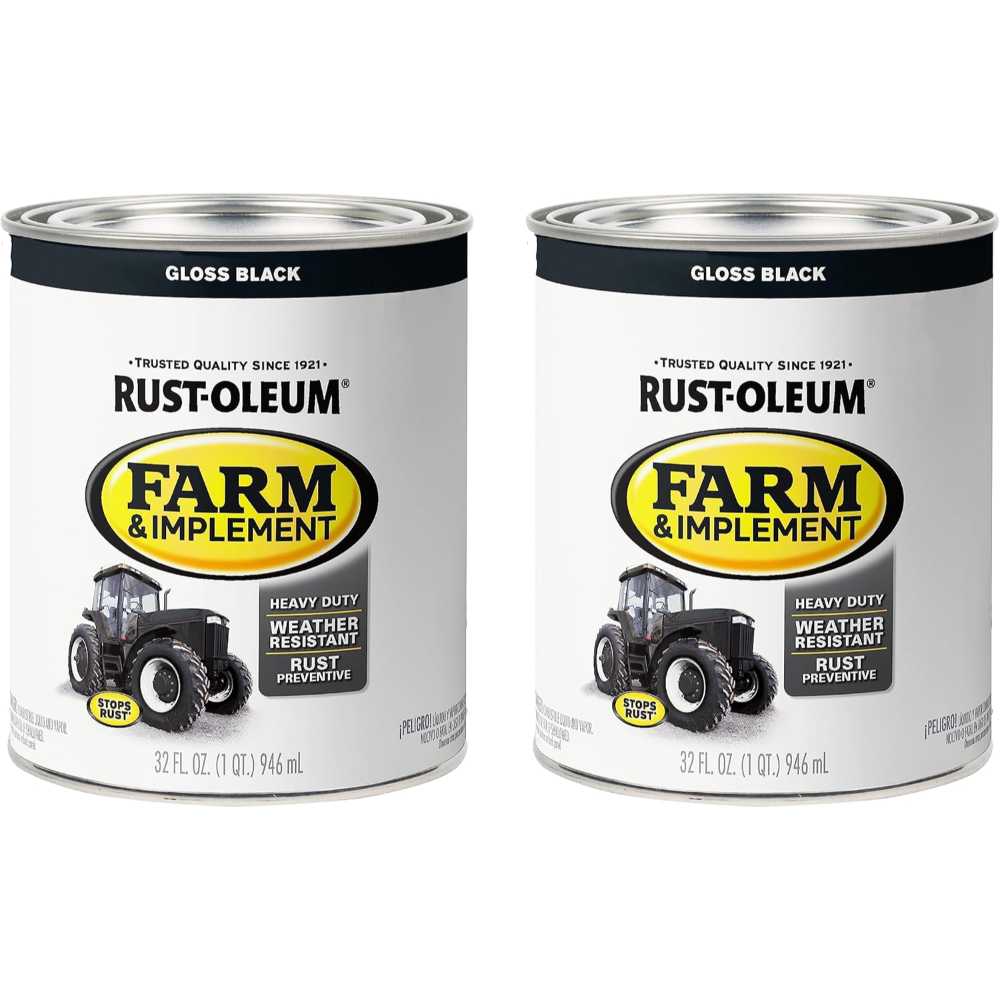 2-Pack Rust-Oleum Farm & Implement Enamel Paint, 1 Quart (Gloss Black)