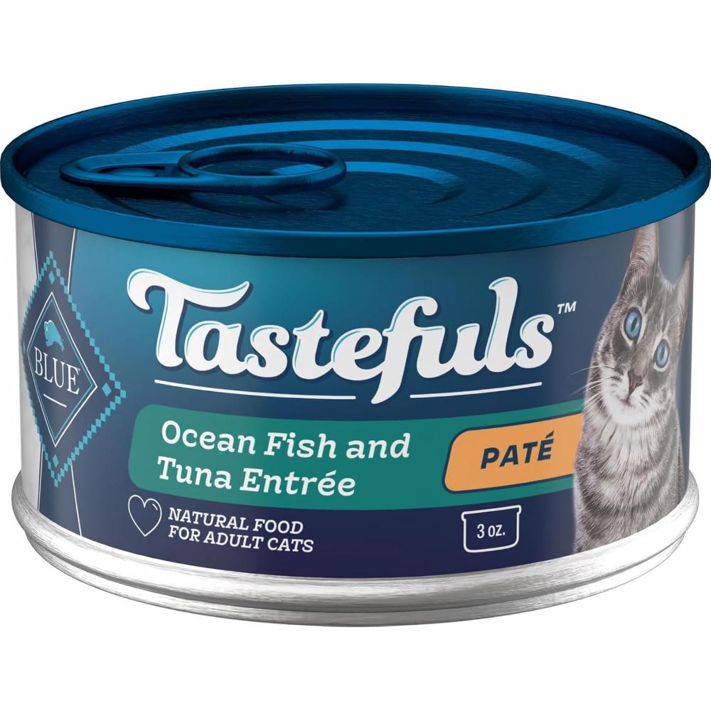 24-Pack Blue Buffalo Tastefuls Ocean Fish & Tuna Canned Cat Food, 3 oz.