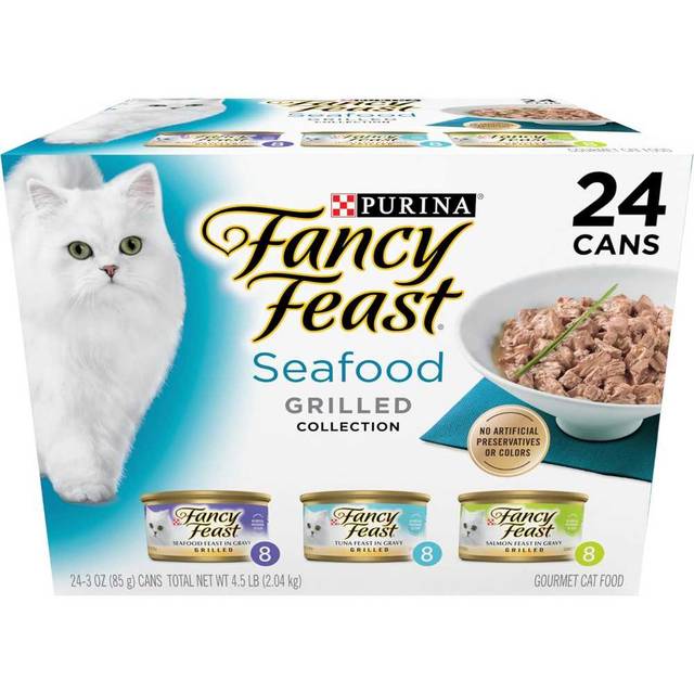 24-Pack Purina Fancy Feast Grilled Seafood Feast Variety Pack, 3 oz.