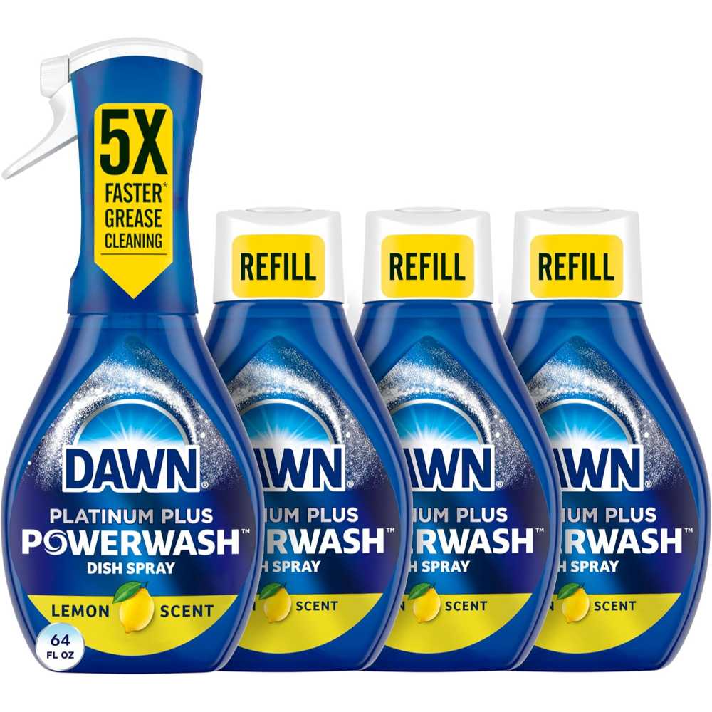 Dawn Platinum Powerwash Dish Soap Spray, 64 oz. (1 Spray + 3 Refills)