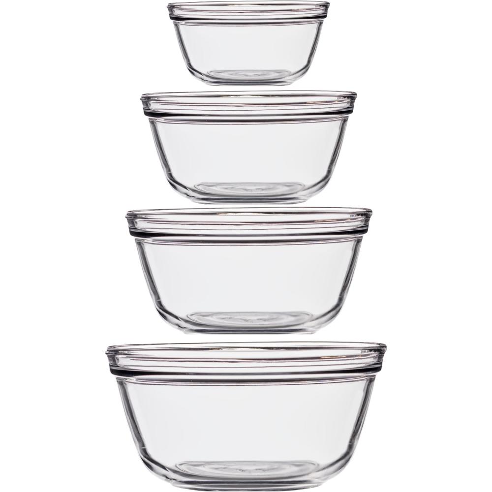 Anchor Hocking 4-Piece Glass Mixing Bowls Set