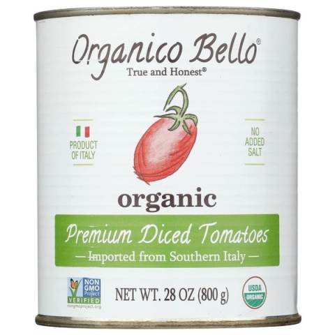 Organico Bello Organic Diced Tomatoes, 28 oz.