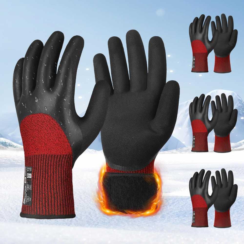 3-Pairs Schwer Insulated Winter Work Gloves (Various Sizes)