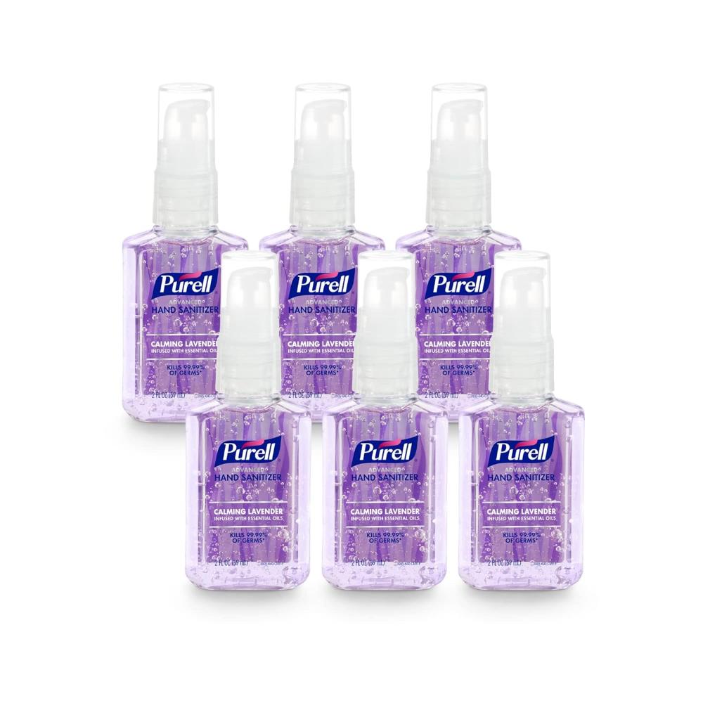 6-Pack Purell Hand Sanitizer Gel Travel Pump Bottle, 2 oz. (Calming Lavender)