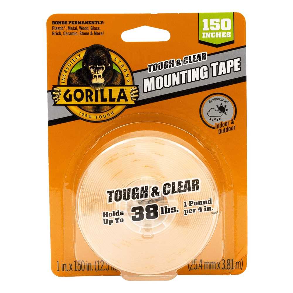 Lightning Deal: Gorilla Tough & Clear Double Sided Mounting Tape (1" x 150")
