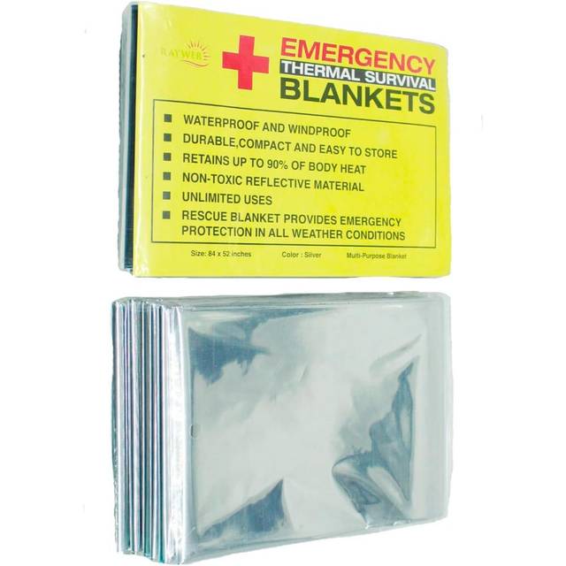 4-Pack Raywer Emergency Thermal Survival Blankets (84" x 52")