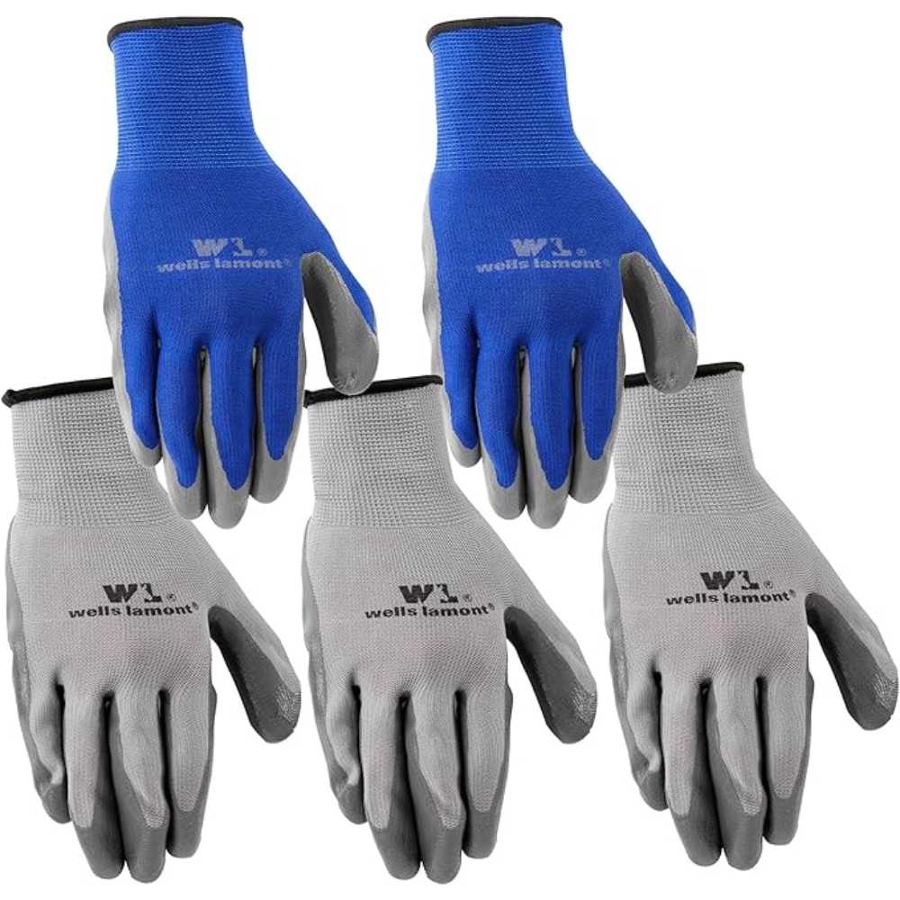 5-Pairs Wells Lamont Nitrile Work Gloves (Large)
