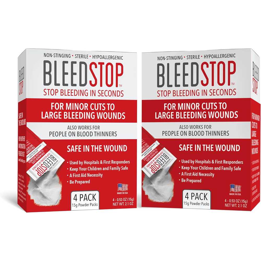 Lightning Deal: 8-Pack BleedStop Blood Clotting First Aid Powder, 15g