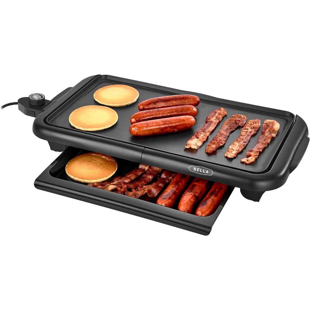 Bella Smokeless Indoor Electric Griddle w/ Warming Tray