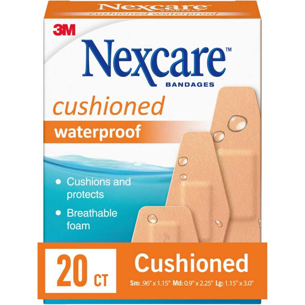20-Pack Nexcare Waterproof Cushioned Bandages (Assorted Sizes)