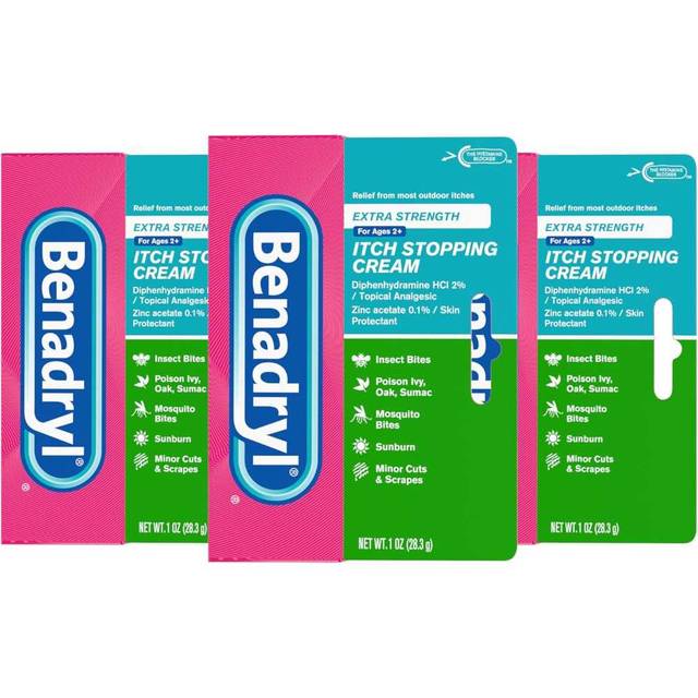 3-Pack Benadryl Extra Strength Anti-Itch Topical Cream, 1 oz.