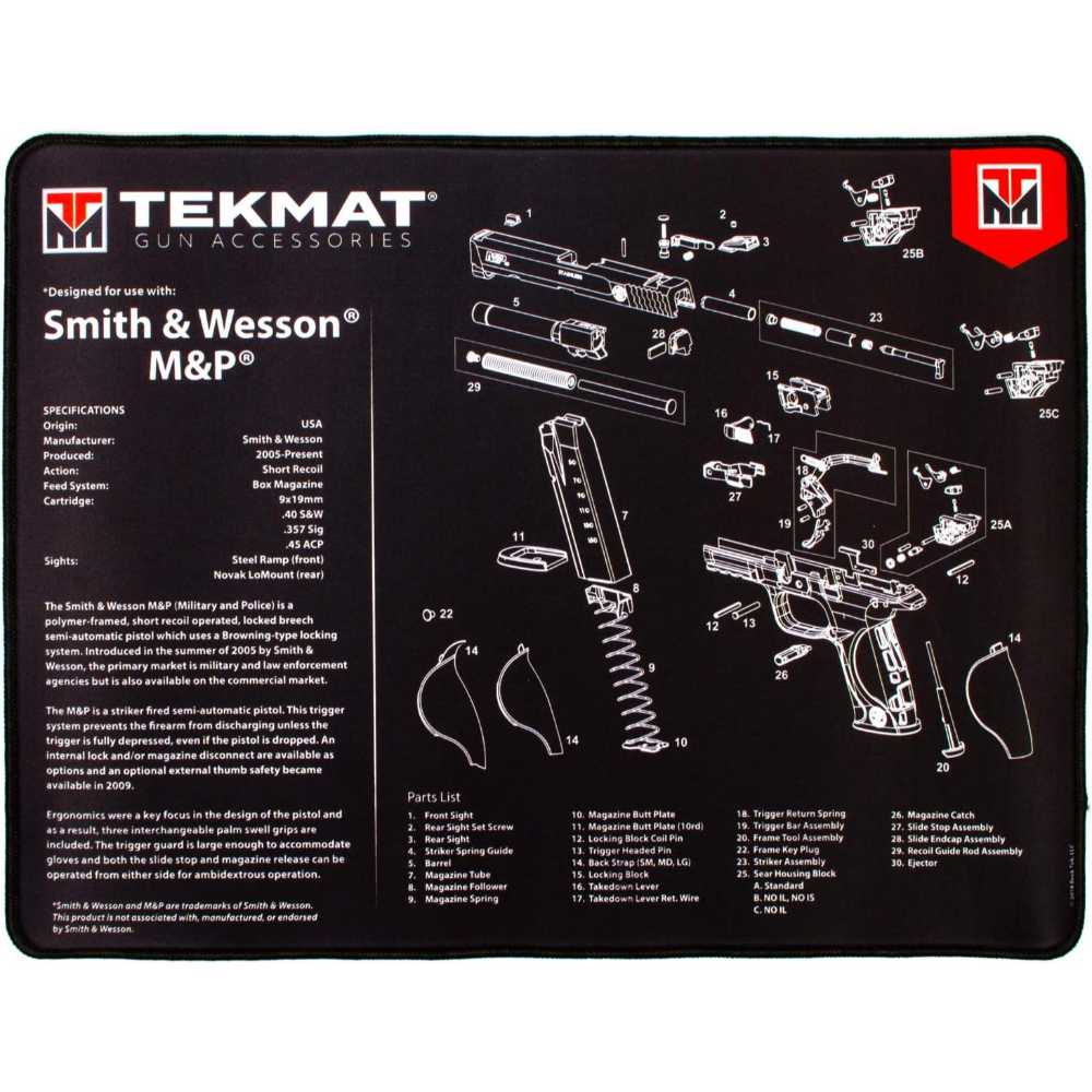 TekMat Smith & Wesson M&P 15" x 20" Gun Cleaning Mat