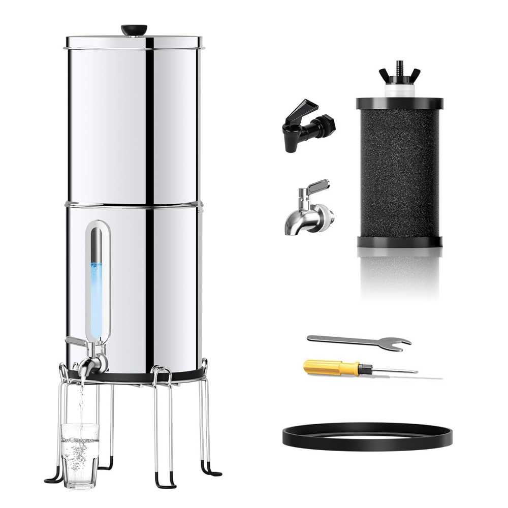 Joypur 1.5 Gallon Stainless Steel Gravity Water Filter