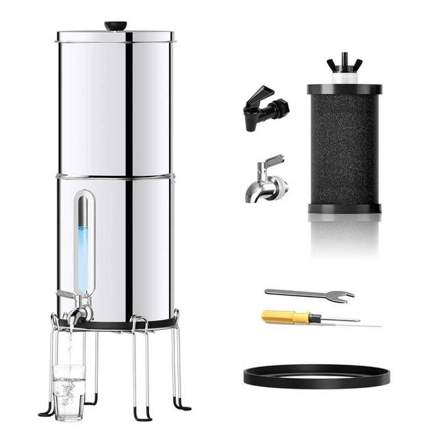 Joypur 1.5 Gallon Stainless Steel Gravity Water Filter