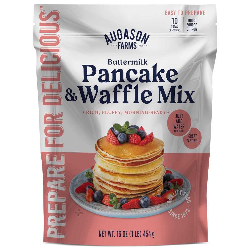 Augason Farms Buttermilk Pancake & Waffle Mix Resealable Pouch, 16 oz.