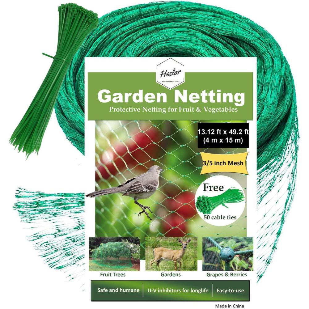 HSelar 13' x 49' Garden Netting w/ 50x Cable Ties