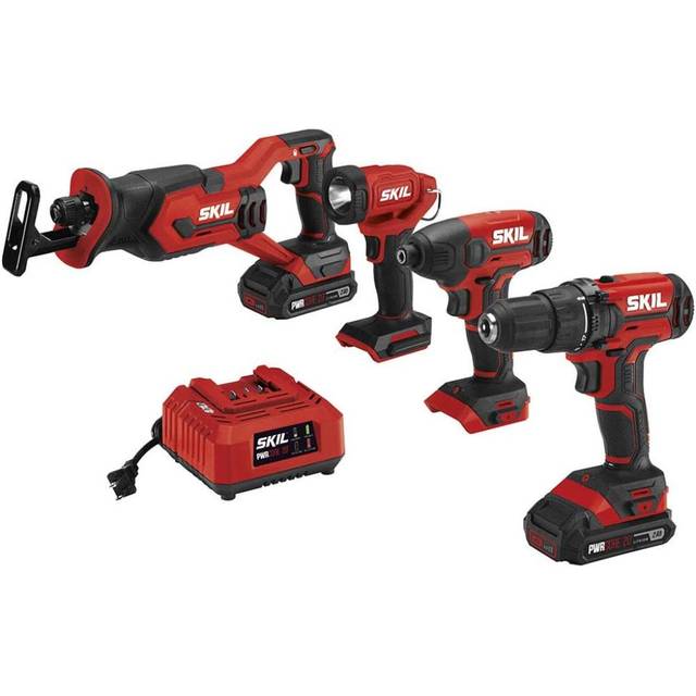 SKIL 4-Tool Combo Kit w/ Charger + 2x Batteries