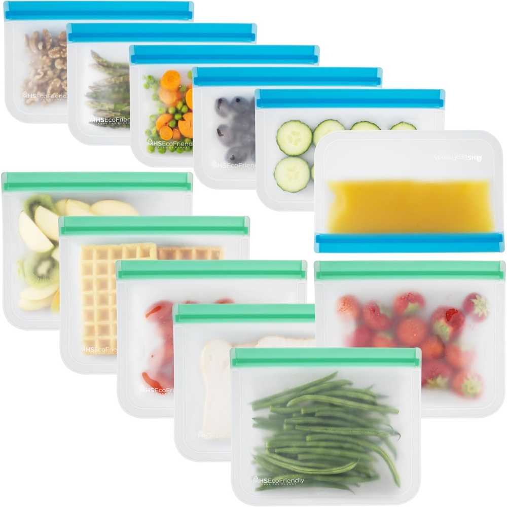 12-Pack MHSEcoFriendly Reusable Freezer Bags