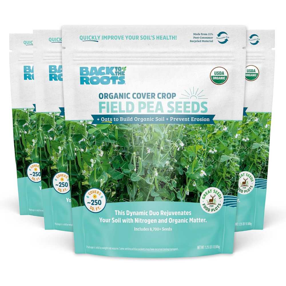 4-Pack Back to the Roots Organic Field Pea + Oats Cover Crop Seeds