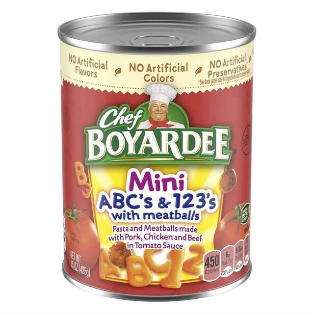 Chef Boyardee ABC's & 123's w/ Meatballs, 15 oz.