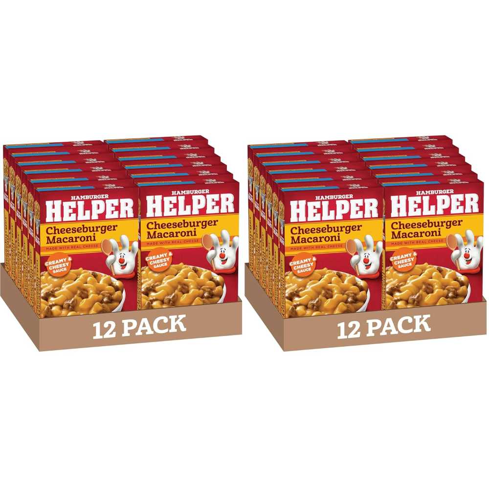 24-Pack Hamburger Helper Cheeseburger Macaroni, 6.6 oz.