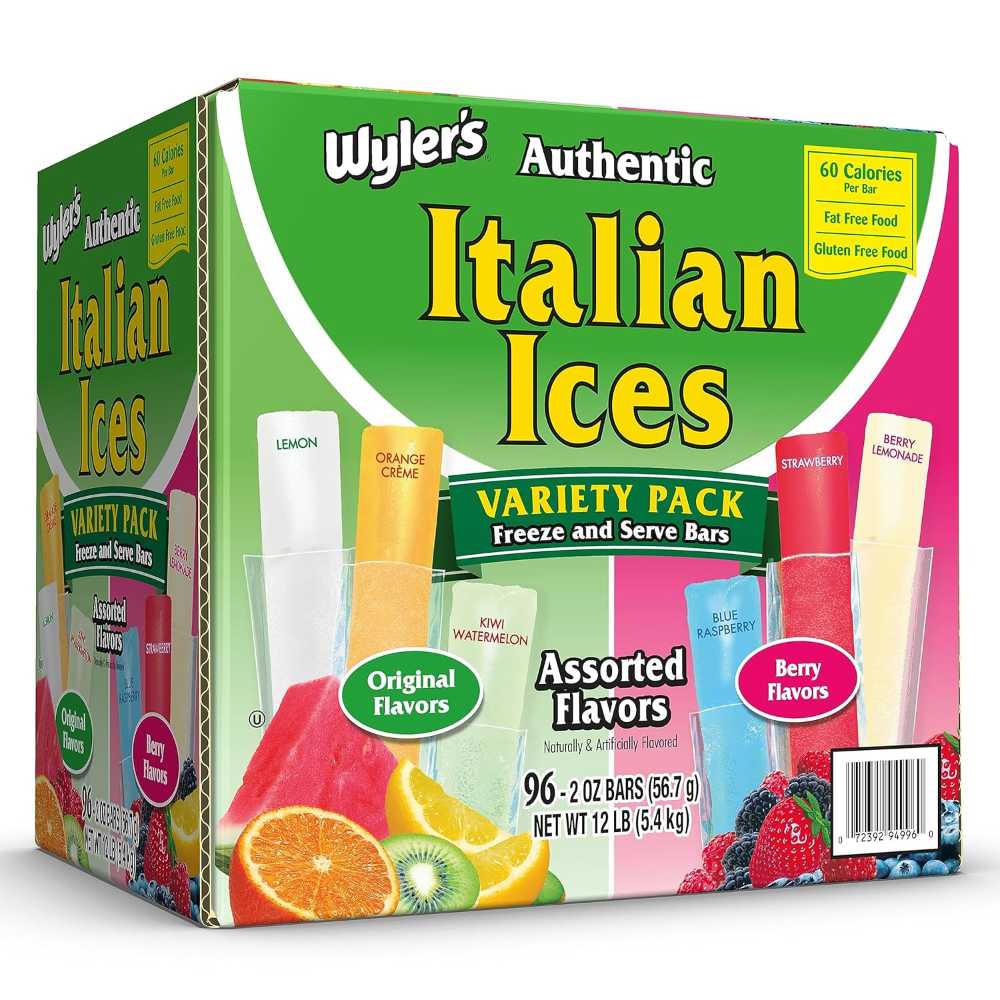 96-Pack Wyler's Authentic Italian Ice Freezer Bars