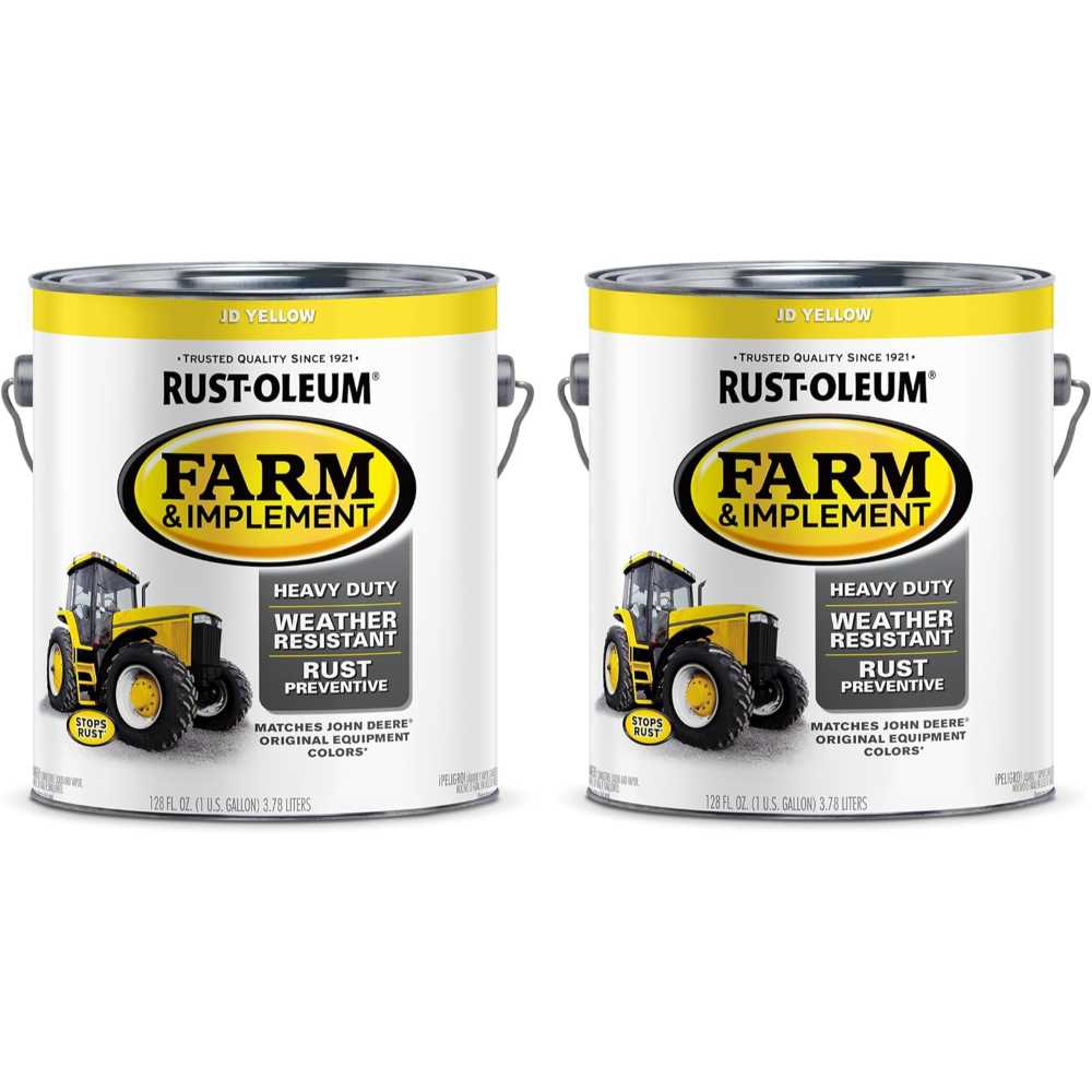 2-Pack Rust-Oleum Farm & Implement Enamel Paint, 1 gal. (JD Yellow)