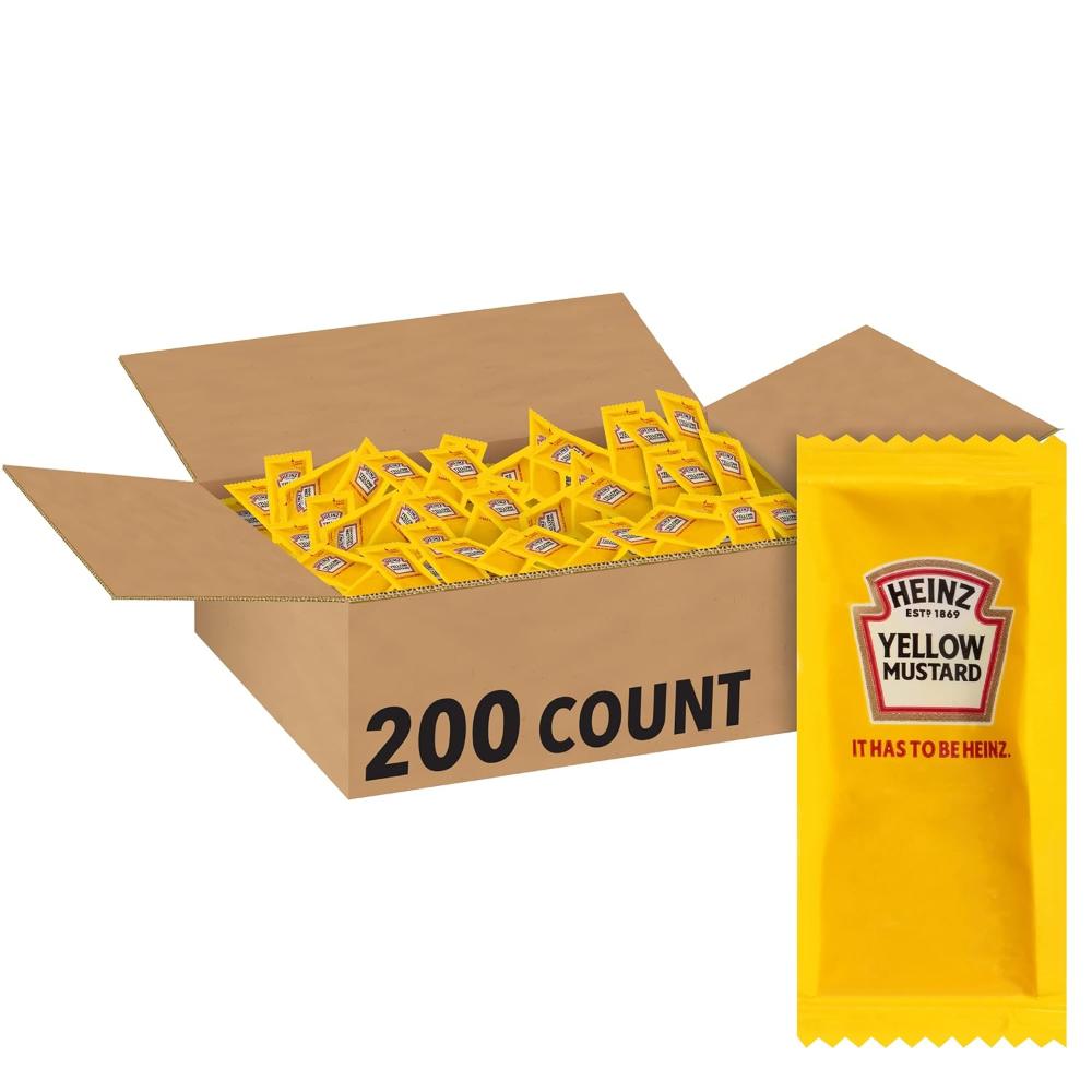 200-Pack Heinz Mustard Packet, 0.2 oz.