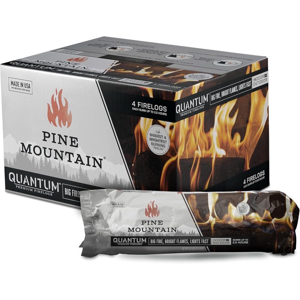 4-Pack Pine Mountain Quantum Premium 2.5 Hour Firelogs