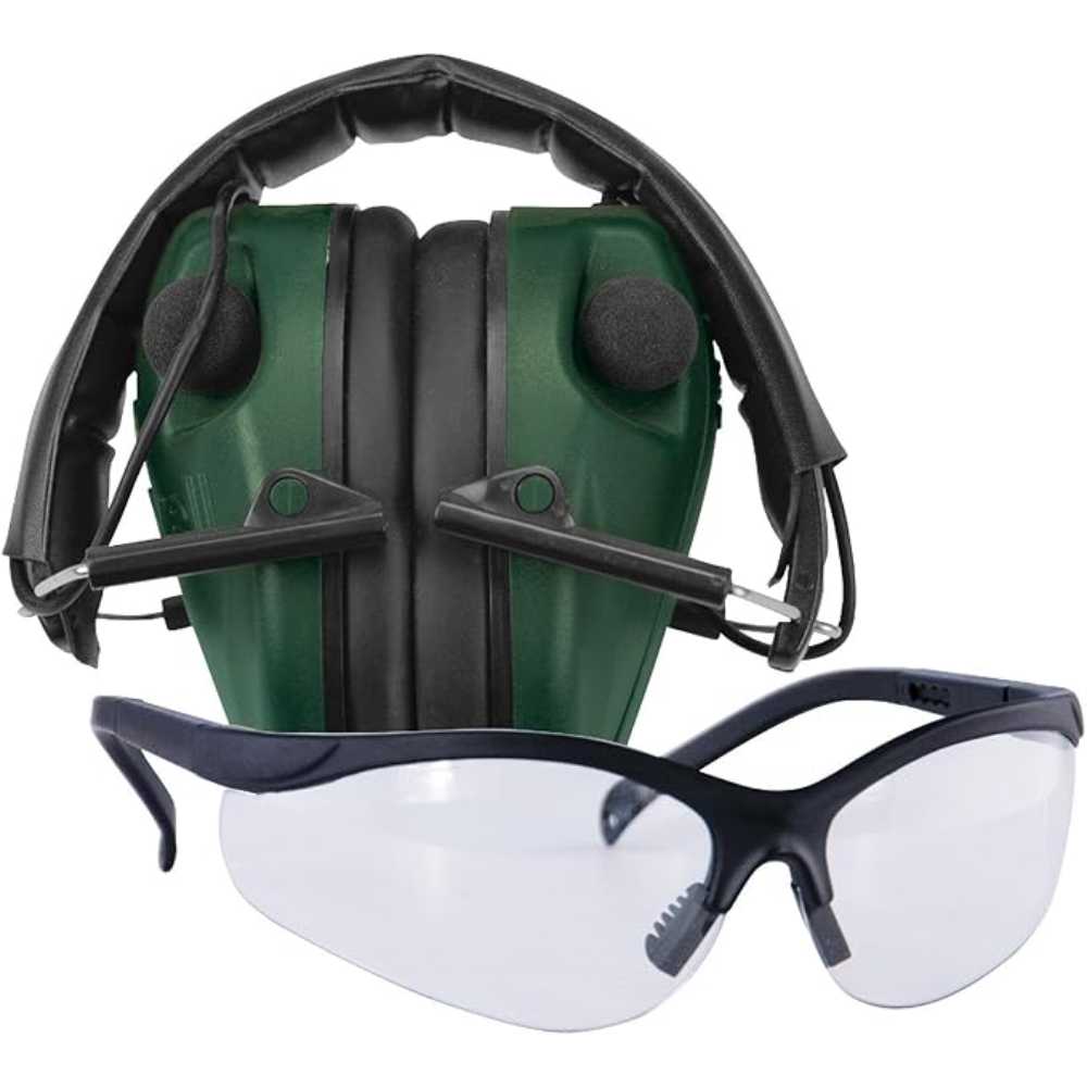 Caldwell E-Max Low Profile Electronic Shooting Earmuffs + Shooting Glasses