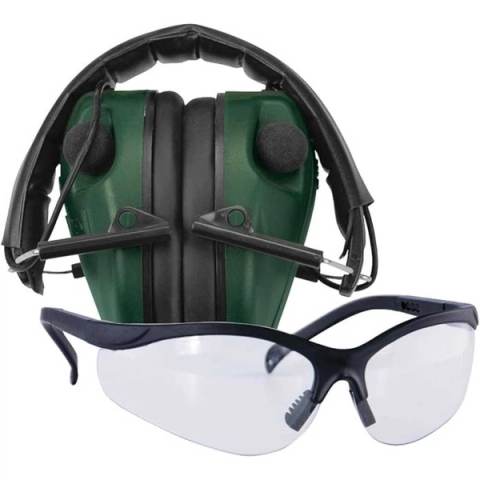 Caldwell E-Max Low Profile Electronic Shooting Earmuffs + Shooting Glasses