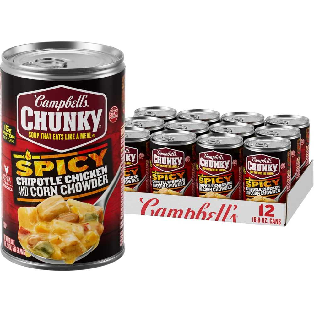 12-Pack Campbell's Chunky Chipotle Chicken Corn Chowder, 18.8 oz.