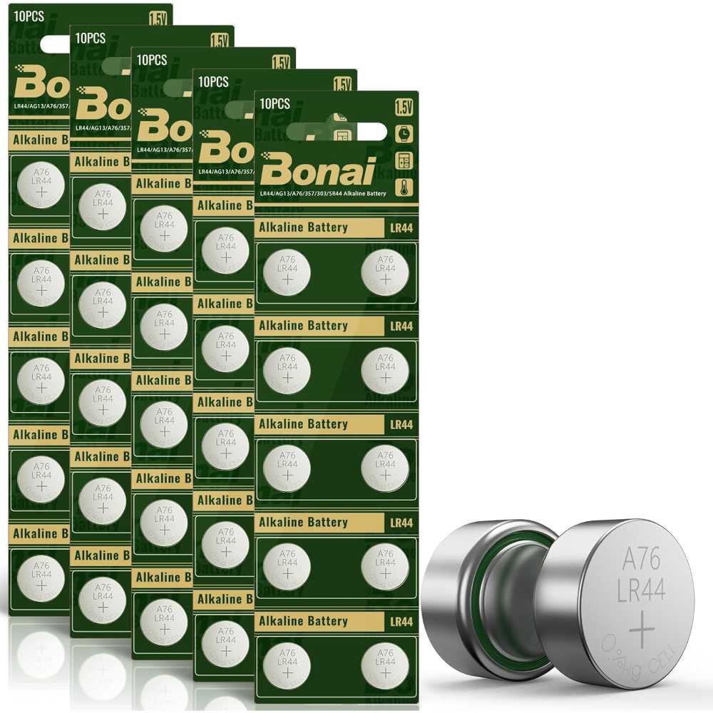 50-Pack Bonai LR44 Button Cell Batteries