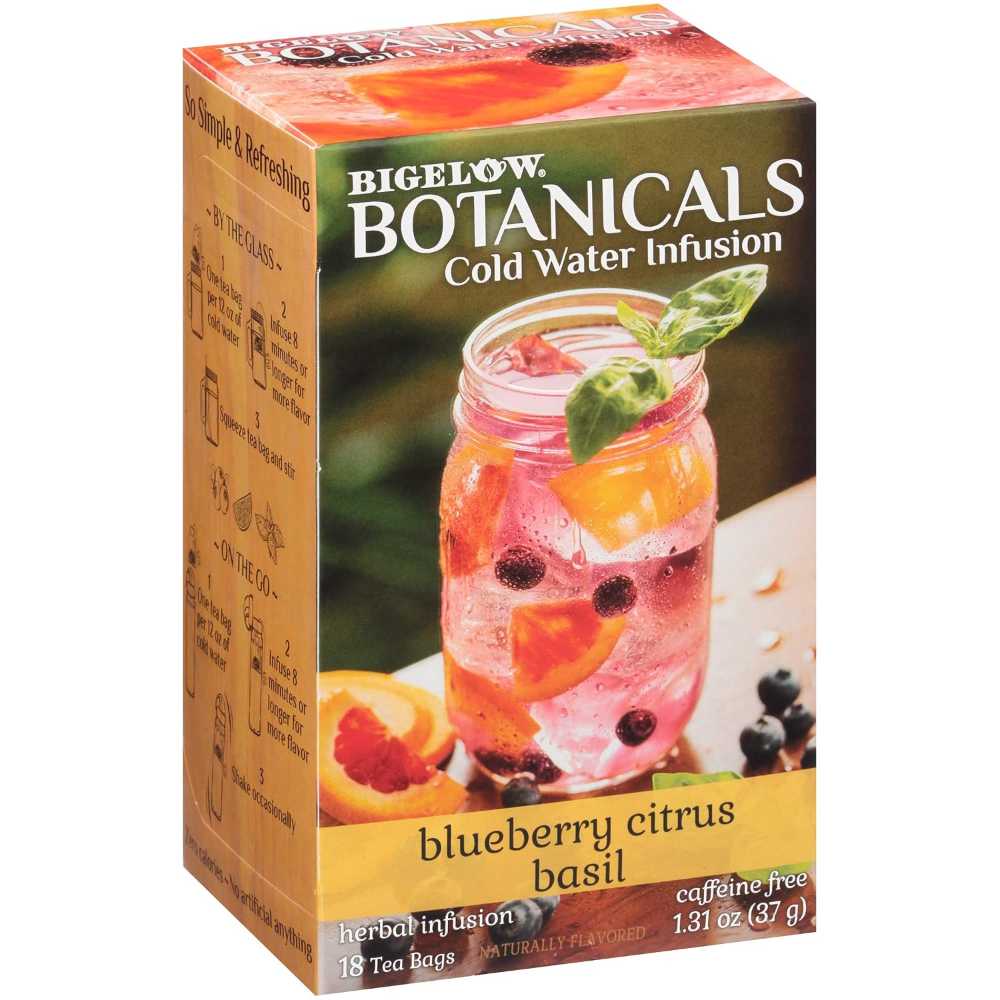 108-Pack Bigelow Botanicals Cold Water Infusion Blueberry Citrus Basil Herbal Tea Bags