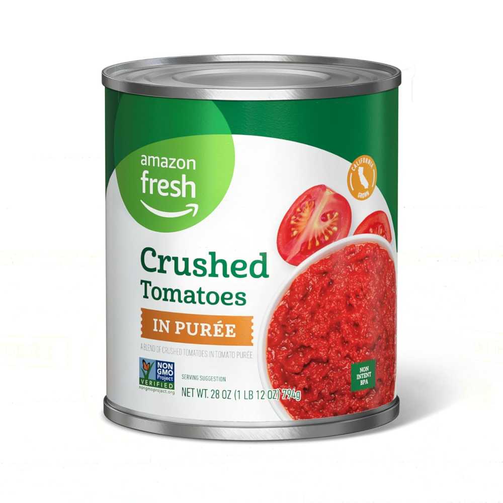 Amazon Fresh Crushed Canned Tomatoes in Purée, 28 oz.