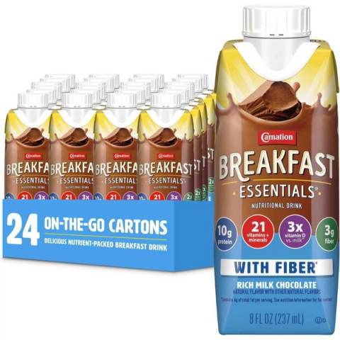24-Pack Carnation Breakfast Essentials Nutritional Drink, 8 oz. (Rich Milk Chocolate)
