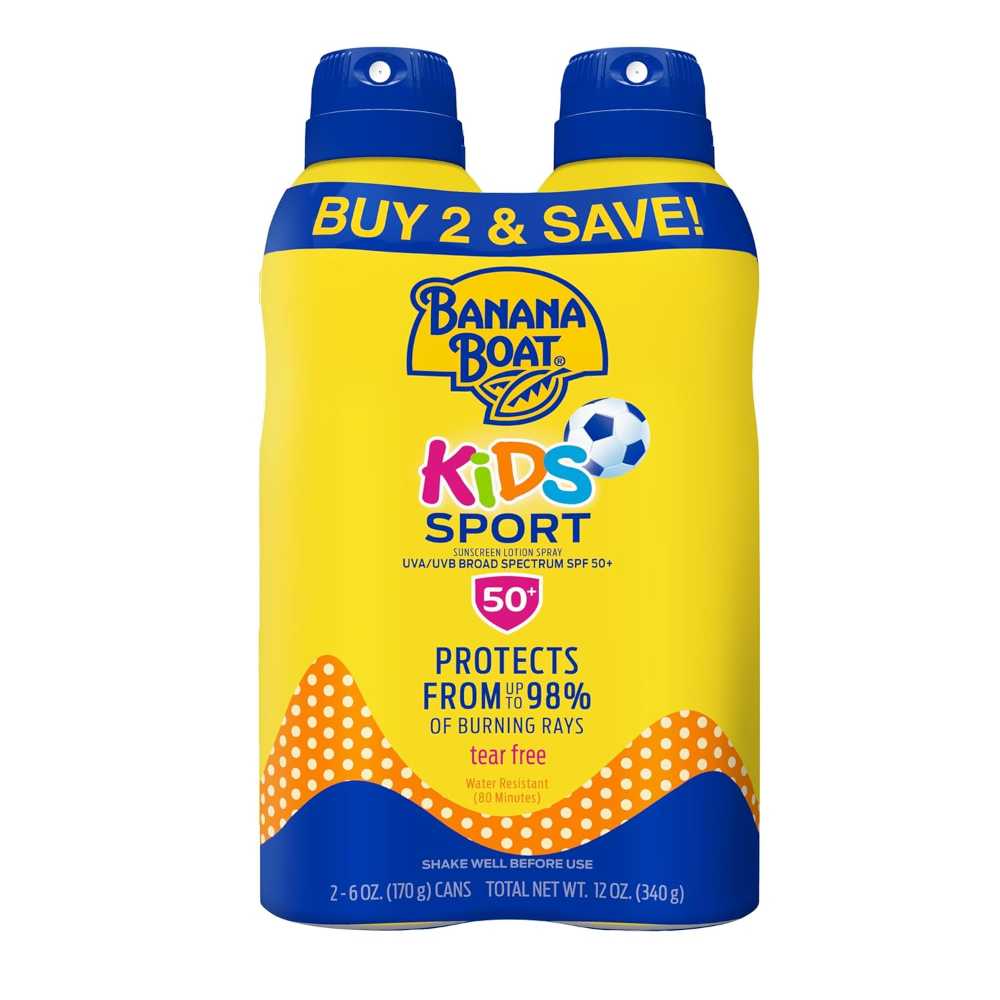 2-Pack Banana Boat Sport Kids SPF 50 Sunscreen Spray, 6 oz.