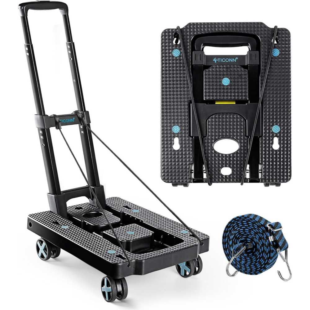 Ticonn Folding Portable Dolly Cart (110 lb.)