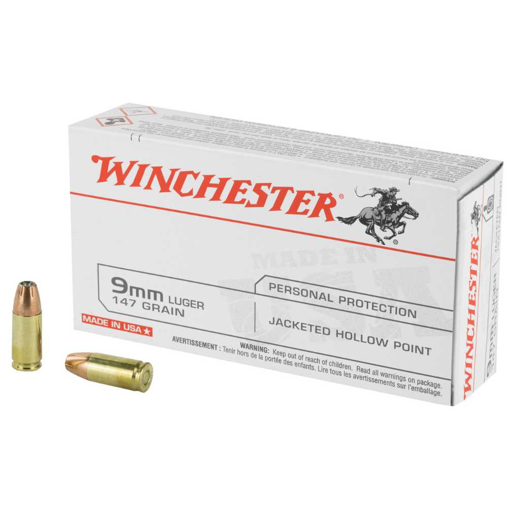 500-Rounds Winchester Jacketed Hollow Point 9mm 147 gr. (35 CPR)